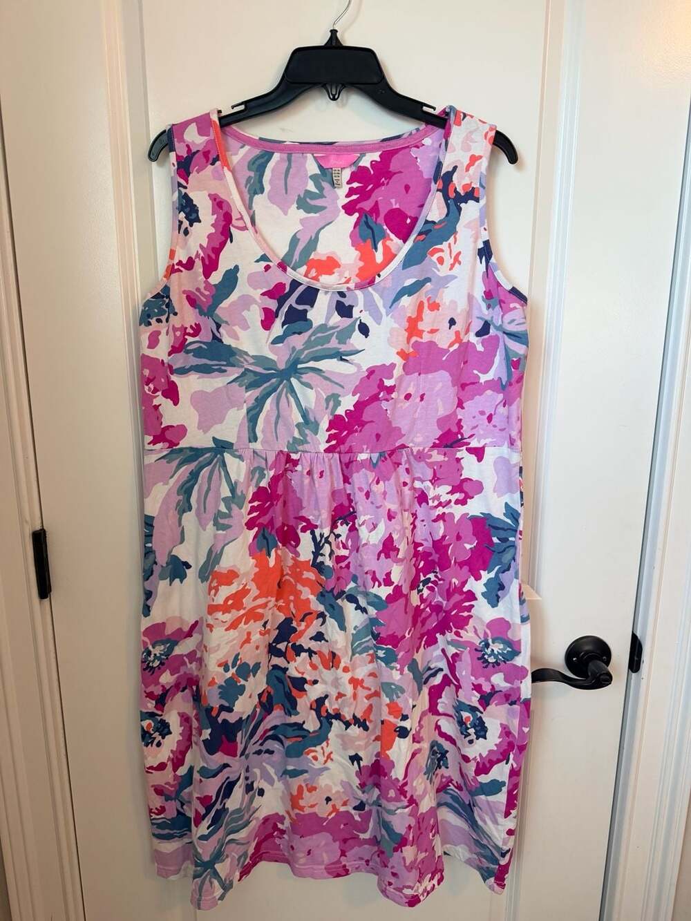 Joules Floral Sleeveless Drop Waist Dress Size 14